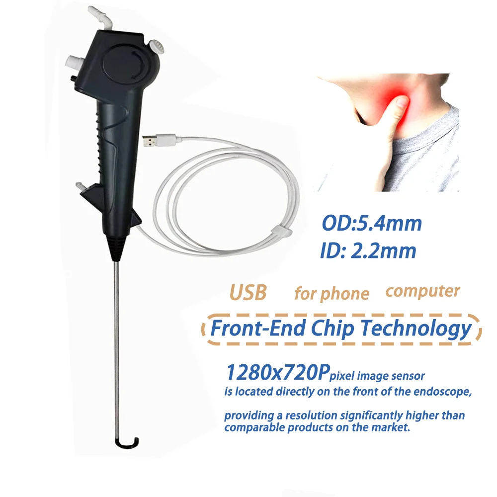 1280x720p Medical USB Flexible Endoscope Fiber Optic Video Bronchoscope for Veterinary  for Human