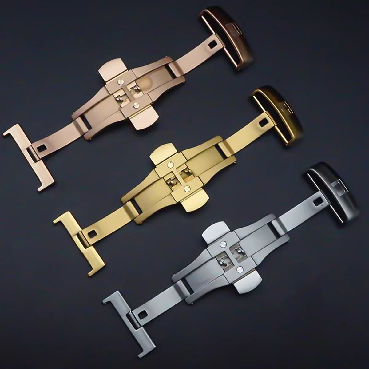 20 مللي متر/22 مللي متر زر الضغط 316L الفولاذ المقاوم للصدأ نشر المشبك ل تيسو T035 617 627 439 210 207 حزام الساعات مشبك 20/22 مللي متر مشبك #3