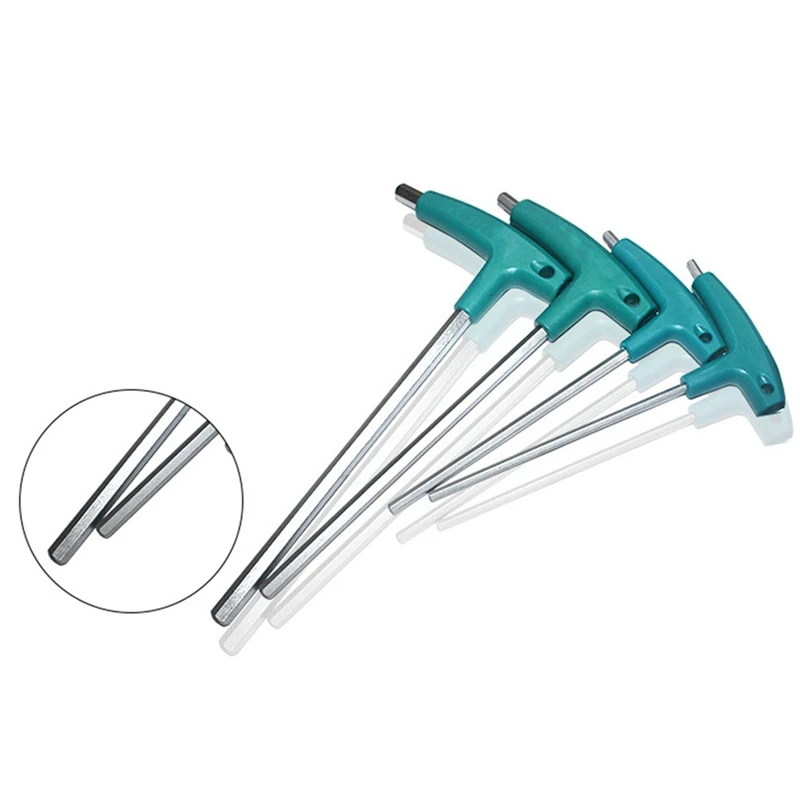 6PCS Kit Hardware Hexagon Socket T Screw Nut Wrench T Handle With Storage Bag Forging Tool
