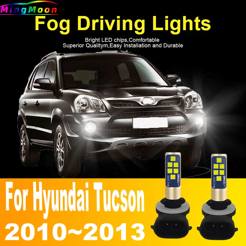 

2pcs 880 H27 Led Headlight Canbus No Error Car Bulb High Power White Fog Light Diode Lamp 12v 55w For Hyundai Tucson 2010~2013