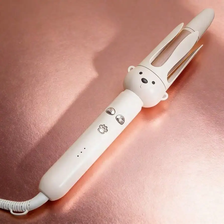 Bear Curler Automatic Hair Curler with Auto Rotate, Dual Temperature, Voluminous Curls, Professional Design, Easy to Use, Durable, US Plug, Suitable for All Hair Types, Youth-Friendly Cute Daily Styling Tool Madam, holiday gift