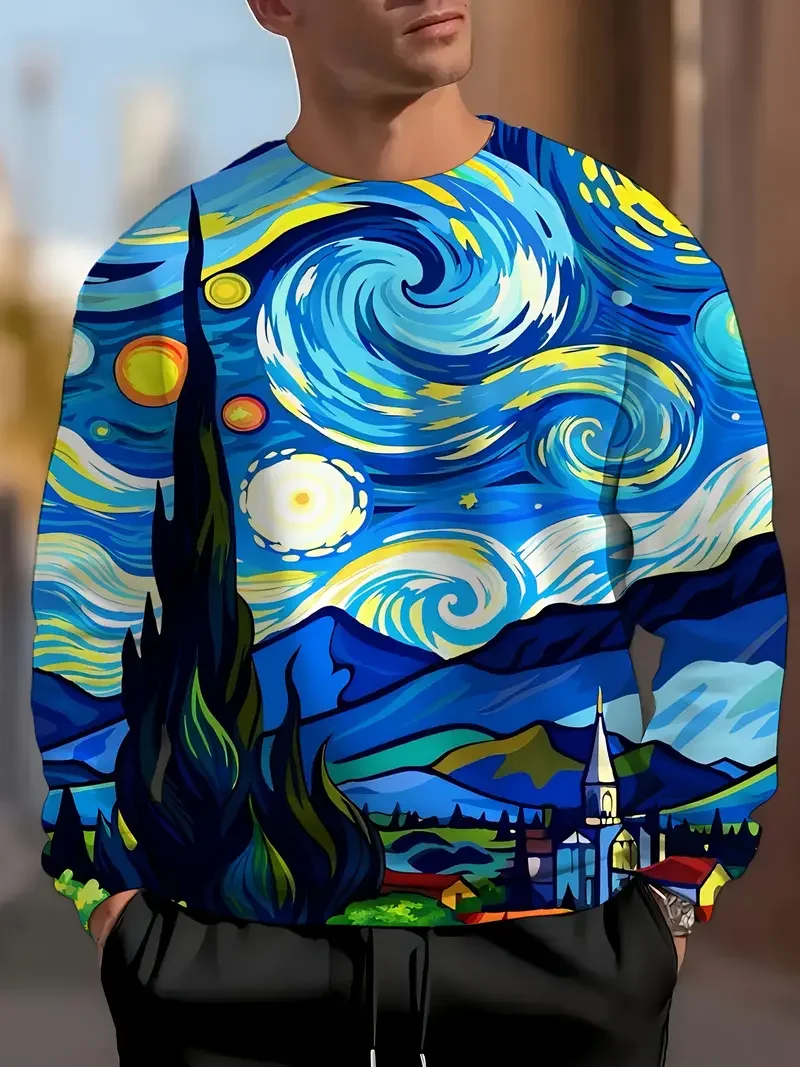

Funny Graphic 3D Print Sweaters For Man Three-dimensional Pattern Fashion Oversized Round Neck Streetwear Pullover Sweaters
