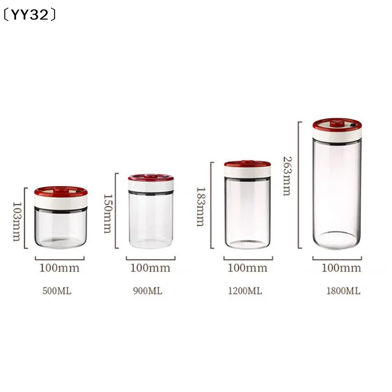 Coffee Beans Vacuum Sealed Tank Transparent Glass Food Storage Jars Moisture-proof Air Extraction Airtight Container〔YY32〕 - view 6