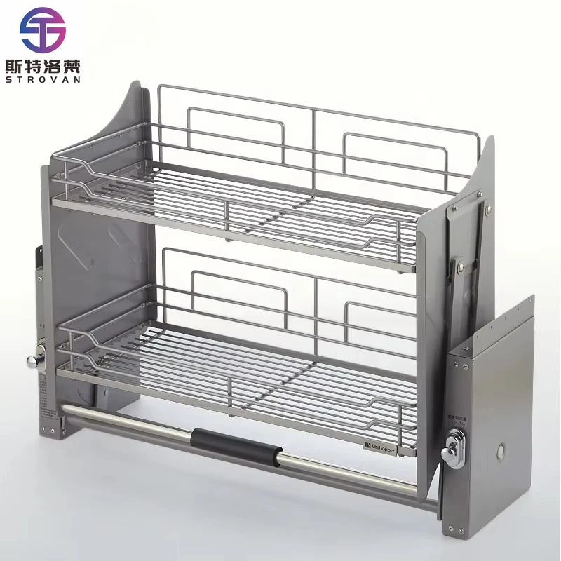 

Adjustable Nano Plating Pull Down Kitchen Cabinet Lift Basket