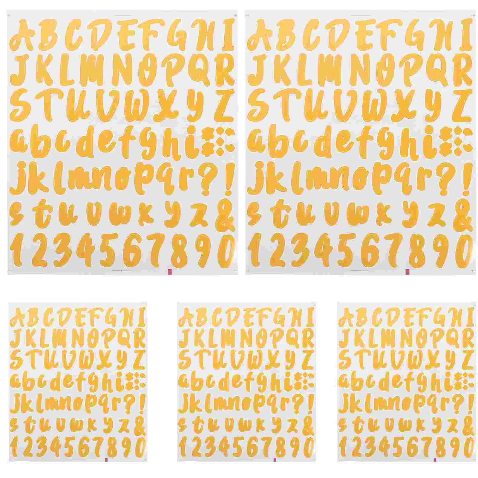 

5 Sheets Wedding Birthday Party Numbers Letters Name Stickers Doorplate Decals For Mailbox Self Adhesive Waterproof Alphabet