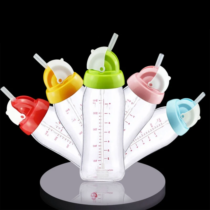 Random 1 pc Sippy Cup Conversion Kit with Weighted Straw for Pigeon Wide Neck Baby Bottle Spill-Proof Sippy Spout Dropshipping