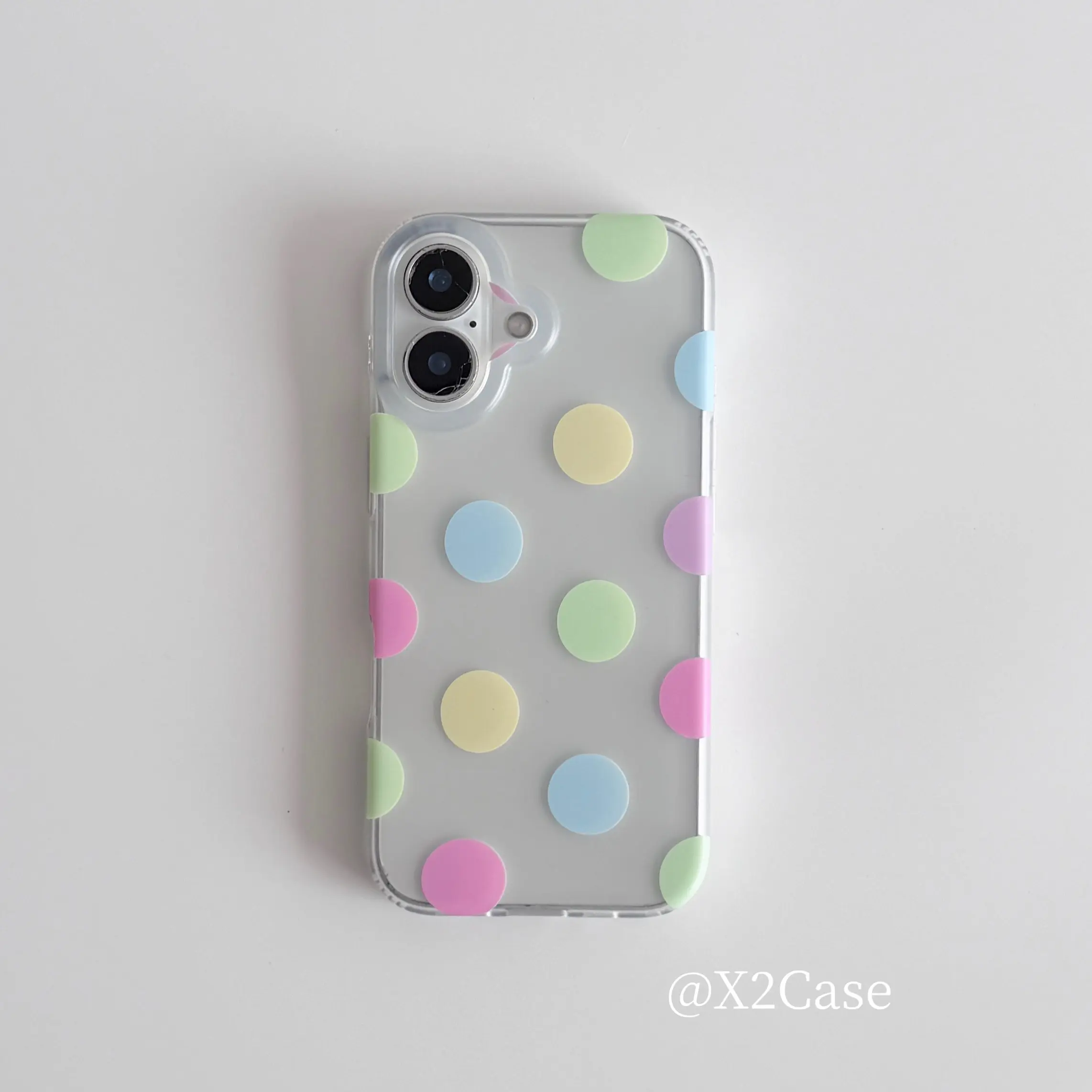 Korea Ins Colorful Polka Dots Matte Phone Case For iPhone Ultra18 17Air 16 15 14 13 12 11 ProMax Mini XR XSMAX 78 Plus Y2K Cover view 3