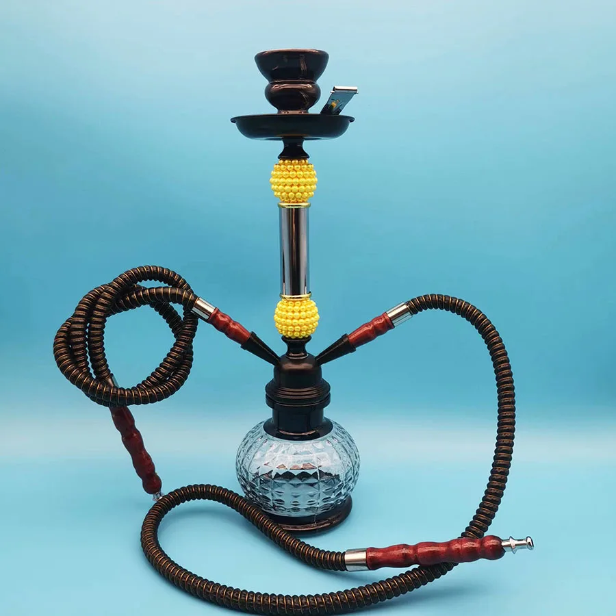 Arabia Hookah Set Small Double Tube Hookah Glass Bottle Ceramic Bowl Hose Water Pipe Bar KTV Shisha Accessories Birthday Gift