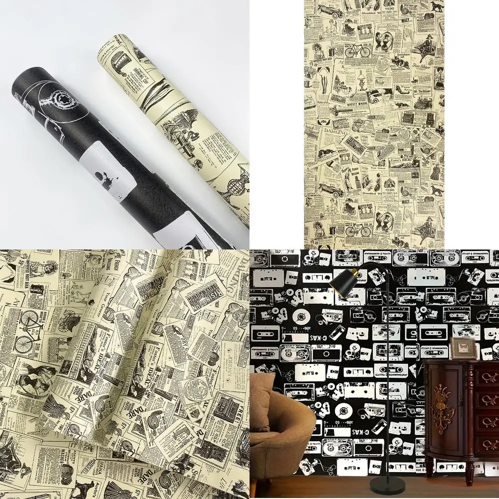 Wallpaper for Dorm Room Self Adhesive Wallpaper for College Students Room Desktop Poster Bedroom Retro Style Removable Wall