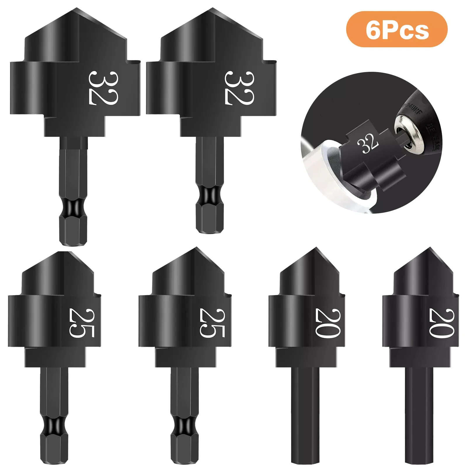

6 шт./лот, 3 размера, PPR подъемные ступенчатые сверла, набор 20 мм/25 мм/32 мм для ремонта водопроводных труб, инструменты для подключения дрели, аксессуары