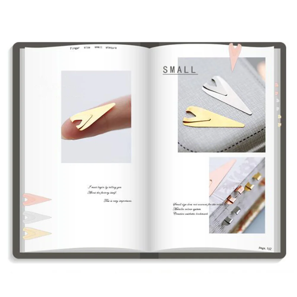 

6pcs Hollow Metal Bookmark Mini Creative Bookmark For Readers Writers Students Lightweight Glossy Smooth Design Wedding Gift