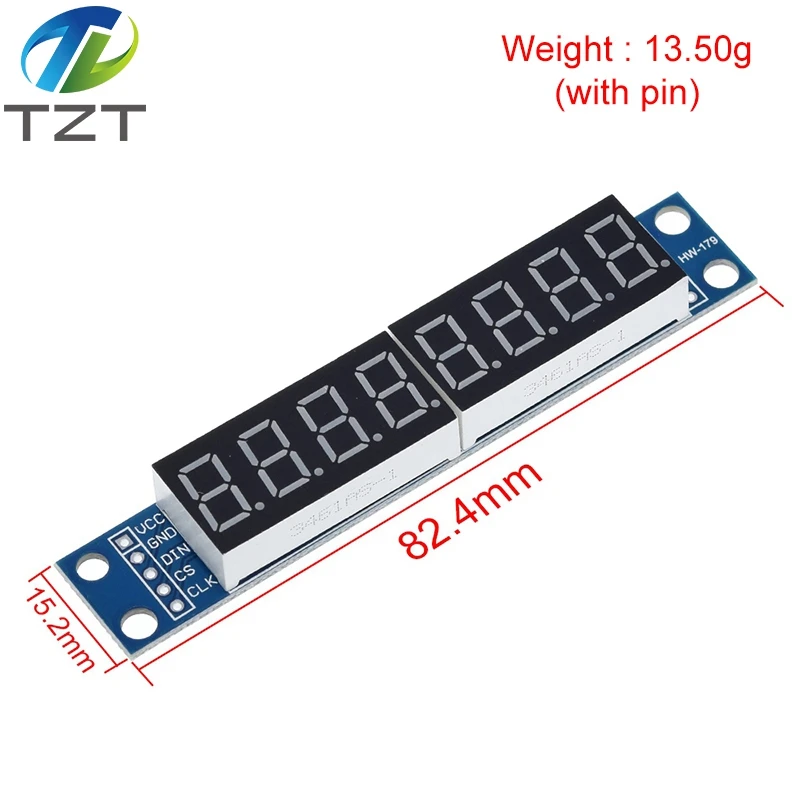 MAX7219 CWG 8-Digit Digital Tube Display Control Module Red Three IO for Arduino