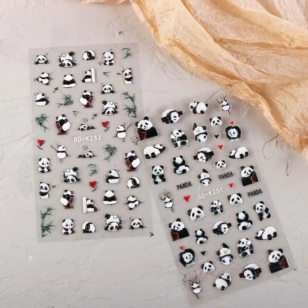 Niedliche Panda Nagel Aufkleber Tiere Cartoon Nagel Dekoration Bambus Nagel Aufkleber Geschenk