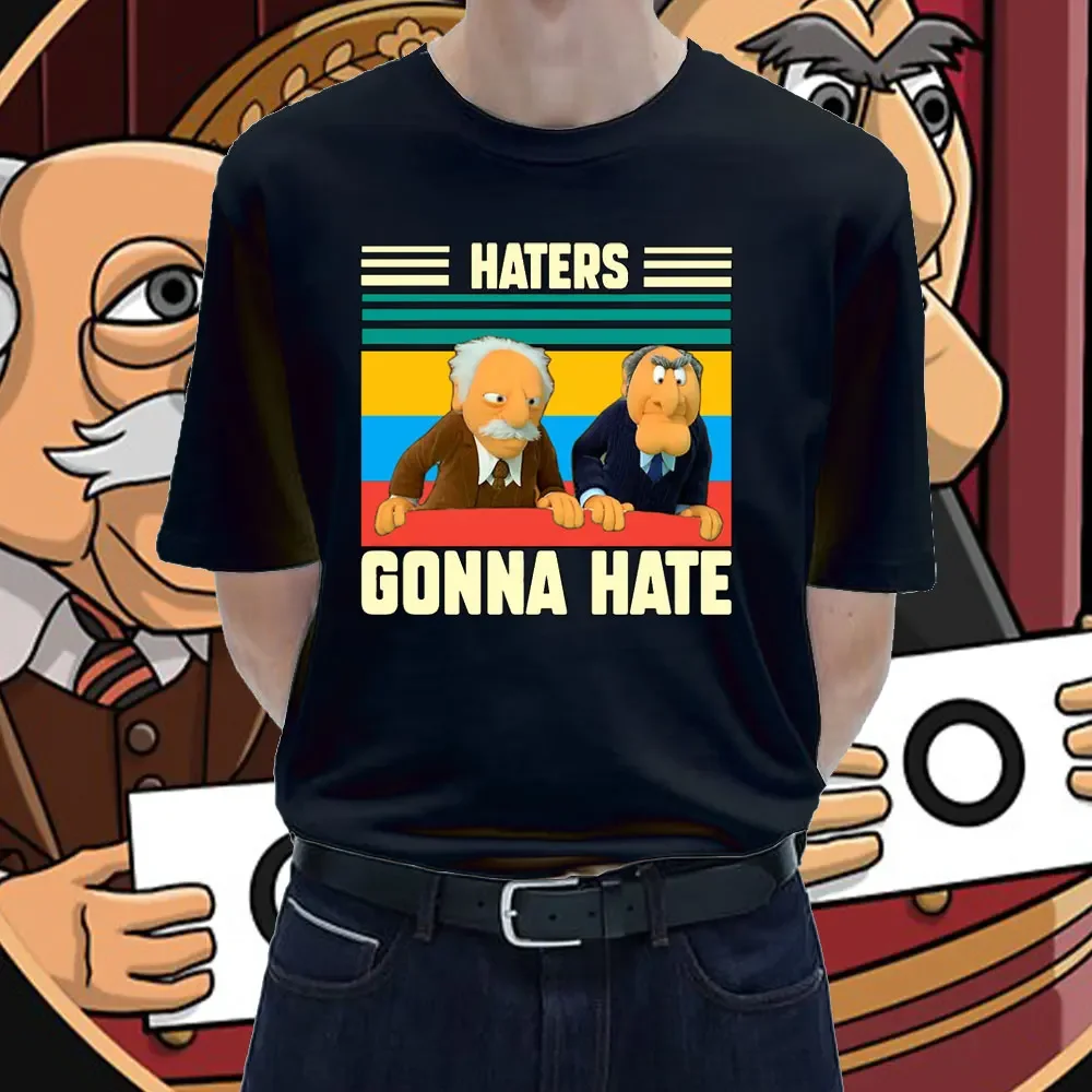 Funny Statler and Waldorf Haters Gonna Hate Vintage Muppet Lovers Show Fan T Shirt Gift Tee for Men Women Summer Tees Tops