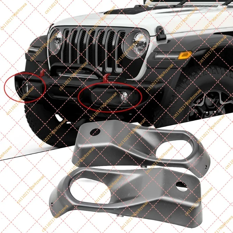 Dual Side Fog Light Housing Front Bumper Decor Cover For Wrangler JL For 2018 Up Auto Replacement Accessories Left Right