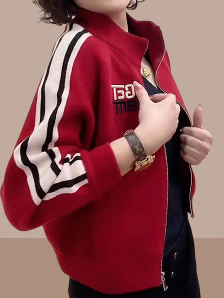 Spring Autumn 2026 New Style Short Baseball Jacket for Women Middle Aged And Elderly Mothers Casual Comfortable Polyester Cot...