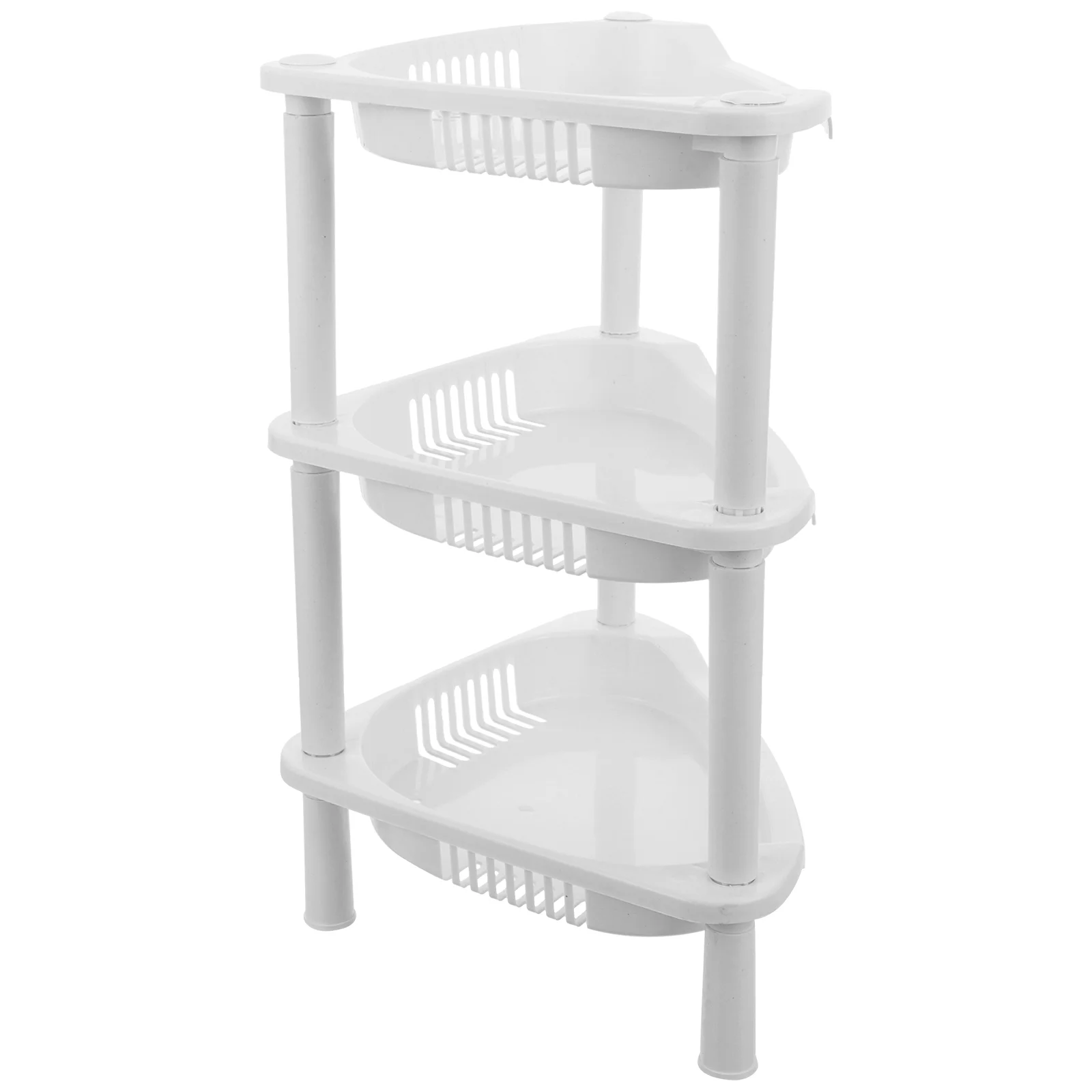 3 Layer Small Storage Shelves Corner Shelf Organizer Desk Stand Rack Square Bathroom