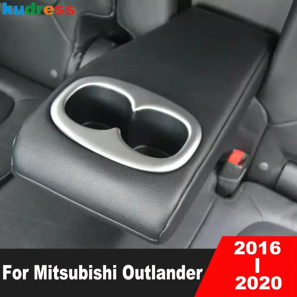 

For Mitsubishi Outlander 2016 2017 2018 2019 2020 Matte Car Rear Seat Water Cup Holder Frame Cover Trim Interior Accessories