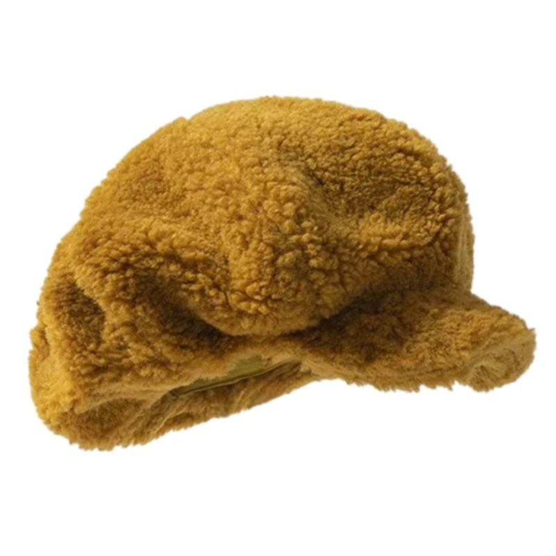 MXMB Cappello ottagonale in velluto Cappello da donna in peluche da esterno per lo sci