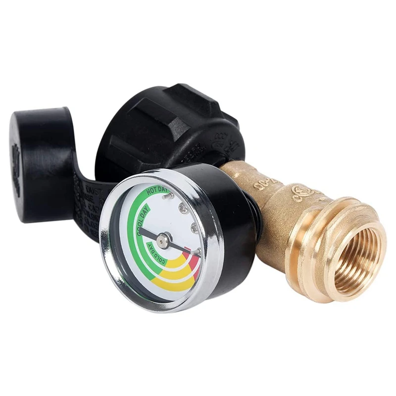 1 Pack Propane Tank Gauge with POL Connection 5-100 LB Pressure Valve Propane Tank Pressure Test Instrument Tools
