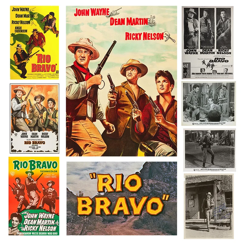 Classic Old American Movies RIO BRAVO (1959) Poster Canvas Printing Old Photo Reproduction Retro Wall Decoration Wall Art Decor