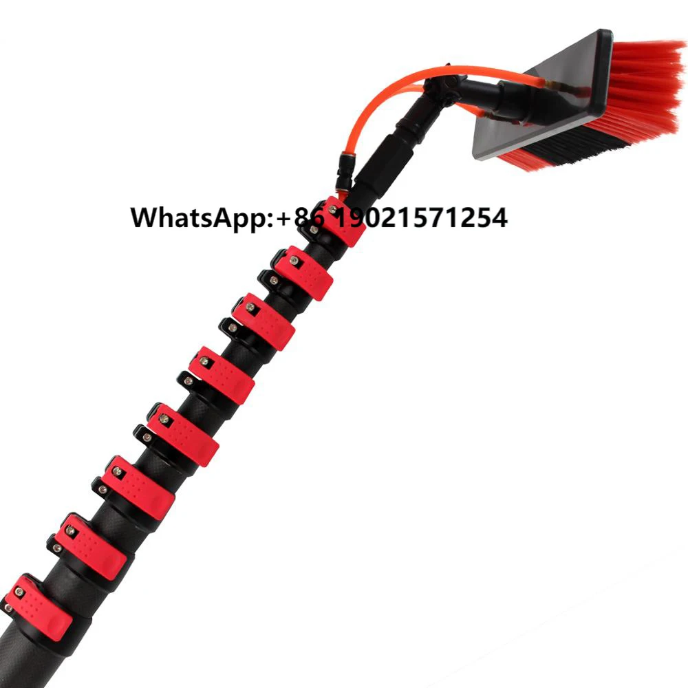 

60ft Carbon Fiber Telescopic Pole for Long Handle Roof Water Fed Cleaning Brush with 18m High-rise Window