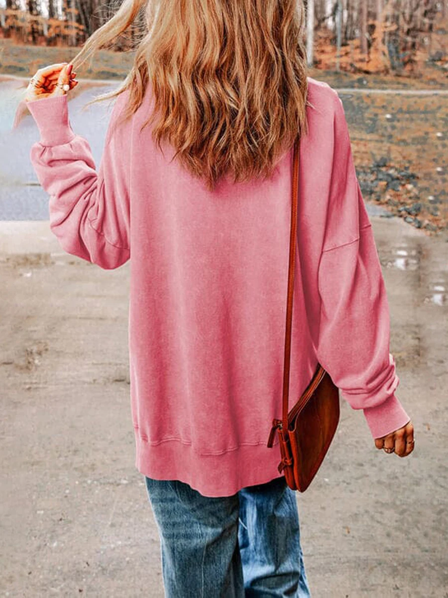 Nueva moda mujer Navidad sudaderas sueltas lentejuelas Santa cuello redondo manga larga jerseys Otoño Invierno Casual Tops S-XL