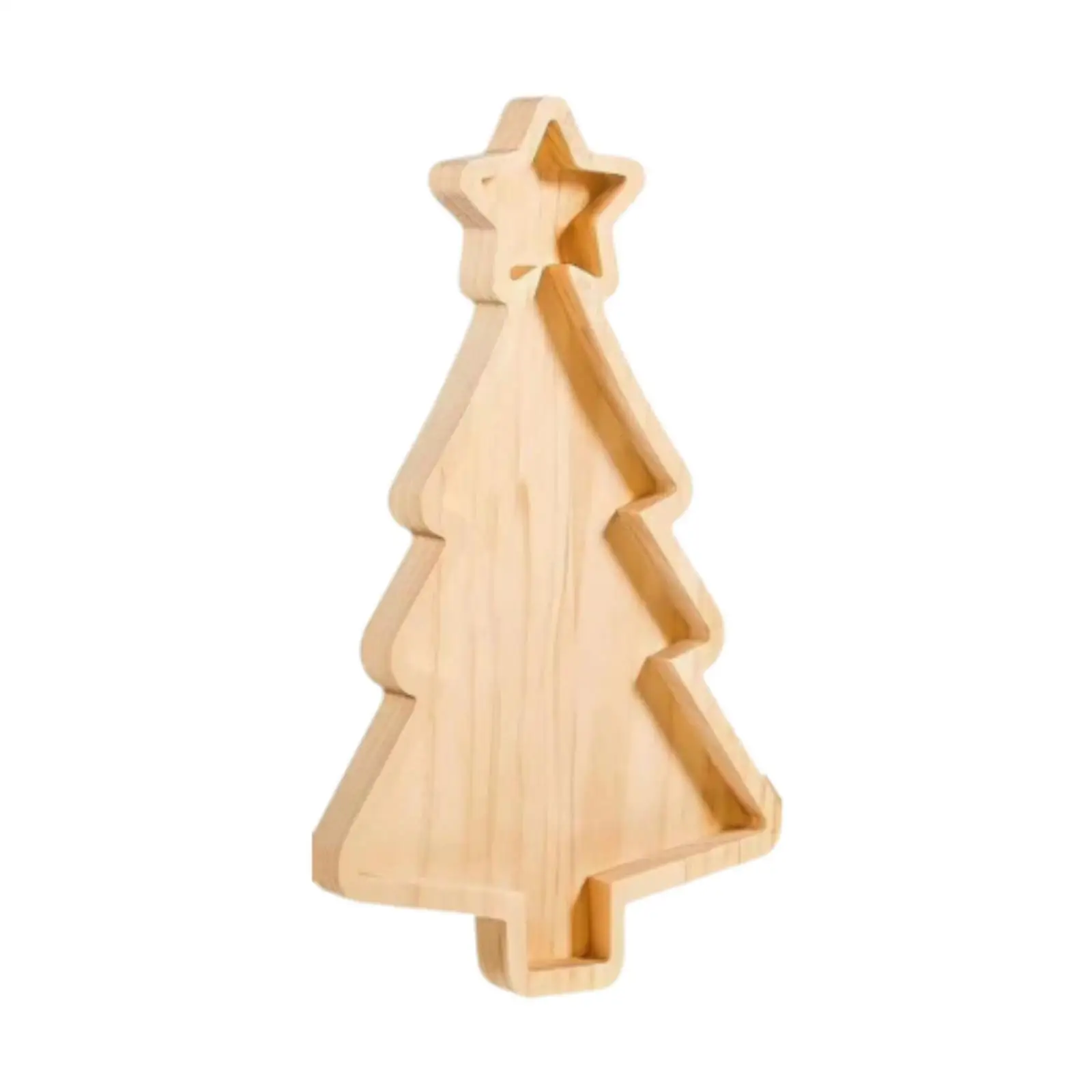 Christmas Tree Shape Wooden Appetizer Tray Wood Serving Tray for Food Snack Fruit Appetizer Farmhouse Cheese Cookie Festivals