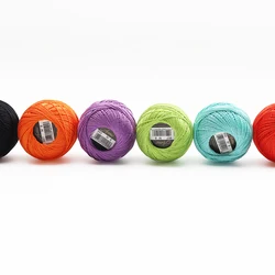 AmoHilos 10 gramos tamaño 8 hilo de Perlas de algodón mercerizado doble 10G 80 metros Crochet Perle 45B colores disponibles 10 bolas por caja
