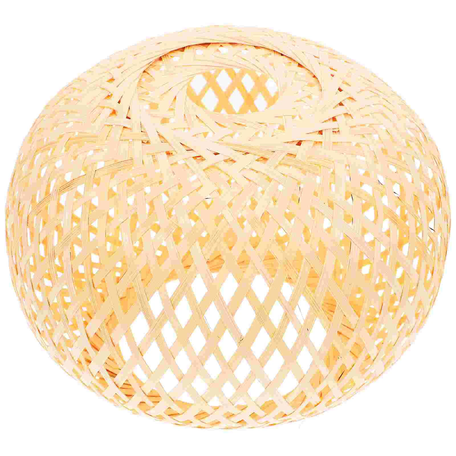Bamboo Weaving Lampshade Simple Decor Accessory Ceiling Desk Craft Dust Warm Atmosphere Easy Install