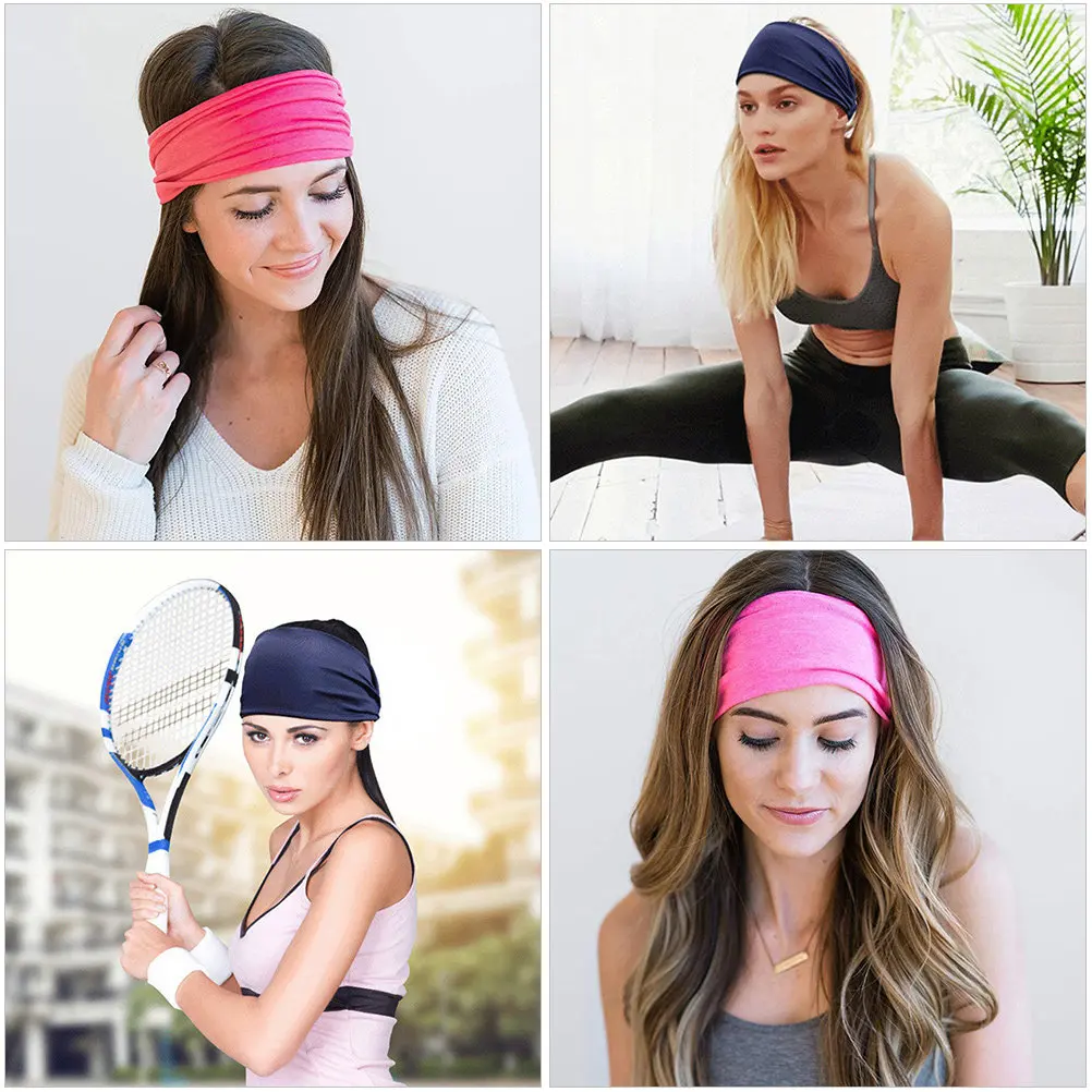 

6Pcs Premium Elastic Headbands for Yoga Fitness Running Spa Makeup Face Washing Sweat Absorbing Breathable Ultra-Thin