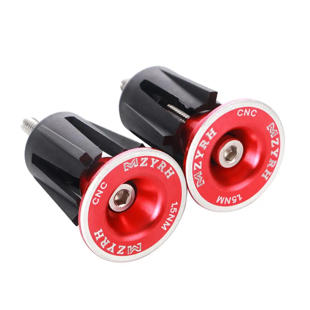 Set of 2 Road Bike Handlebar End Plugs Bar End Caps - Performance Aluminum Alloy - Select Colors