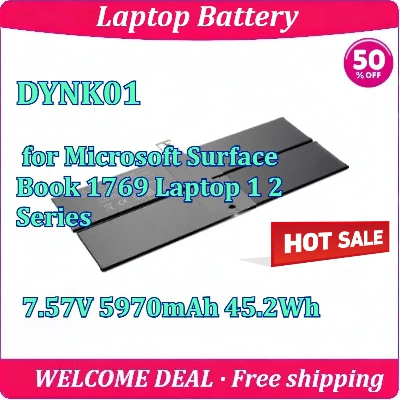 New DYNK01 Battery for Microsoft Surface Book 1769 Laptop 1 2 Series  7.57V 5970mAh 45.2Wh Long Endurance Lithium Battery