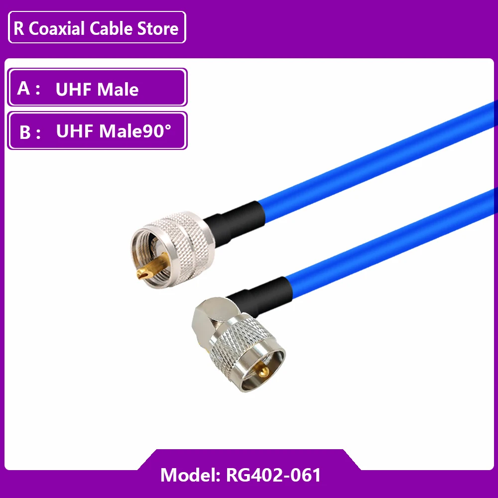 1PC PL259 UHF Male Plug to SO239 UHF Female RF Adapter RG402 Semi Flexible Cable 50 Ohm RF Coaxial Pigtail Extension Cord Jumper