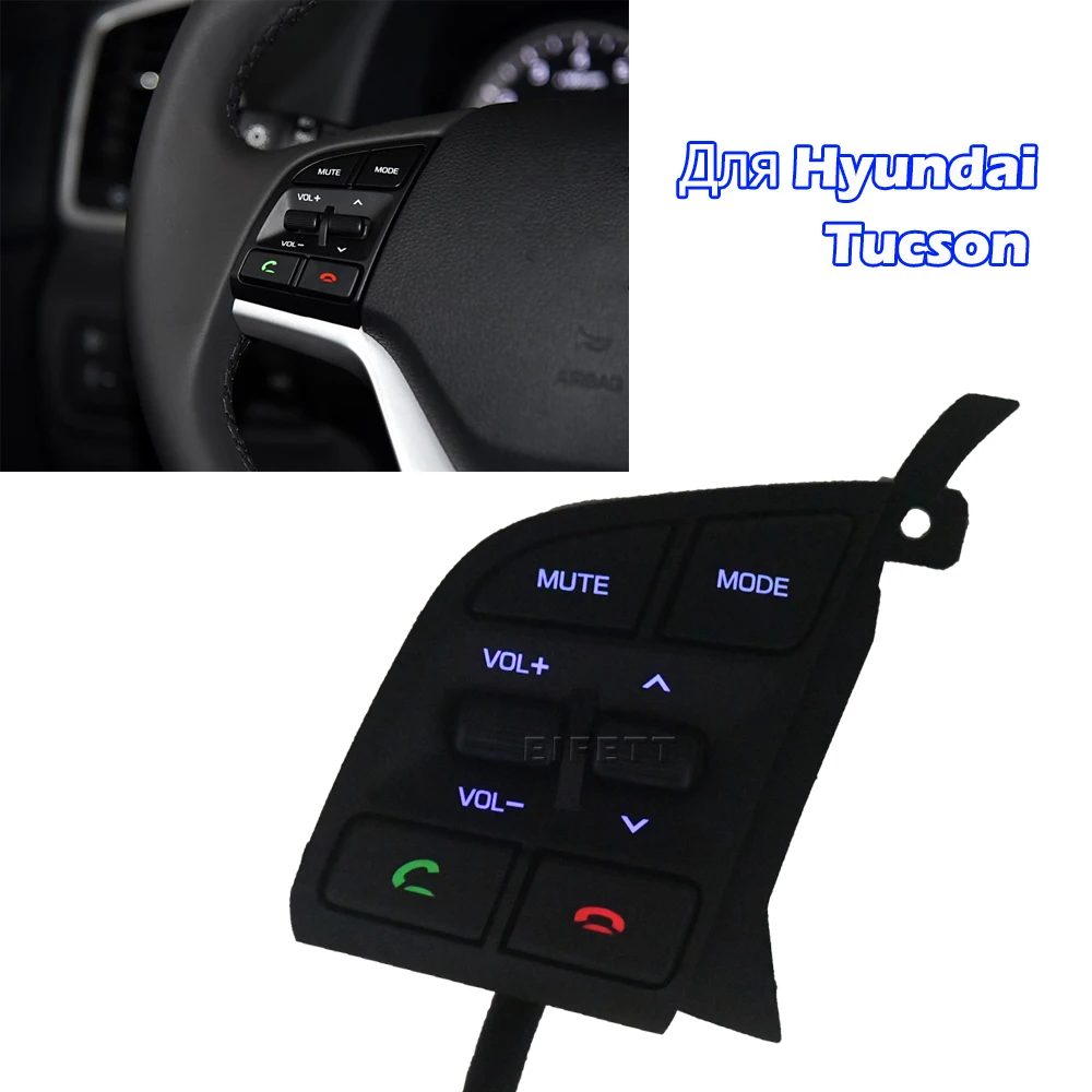 

Left SideFor Hyundai Tucson 2015-2019 Steering Wheel Remote Control Switch Bluetooth Volume AdjustButton Button Music Switch