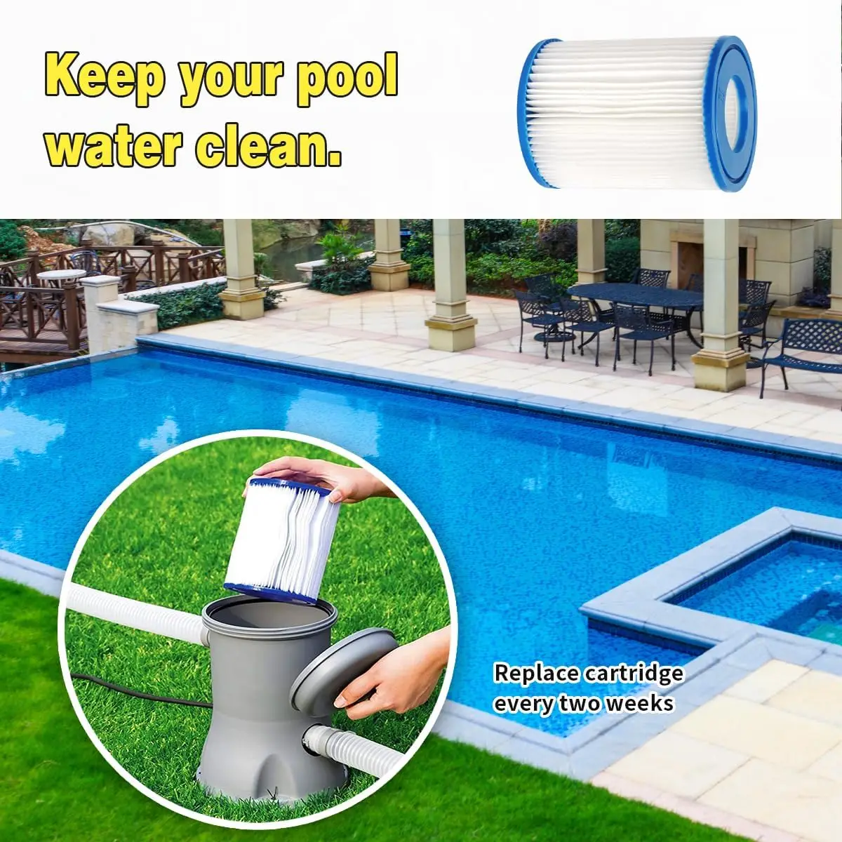 Filter Cartridge for Bestway II, Pool Spa Filter Cartridge for Flowclear II, for Lay Z Spa, 58094, 58383, 58386, 58117, 58386GS - view 6