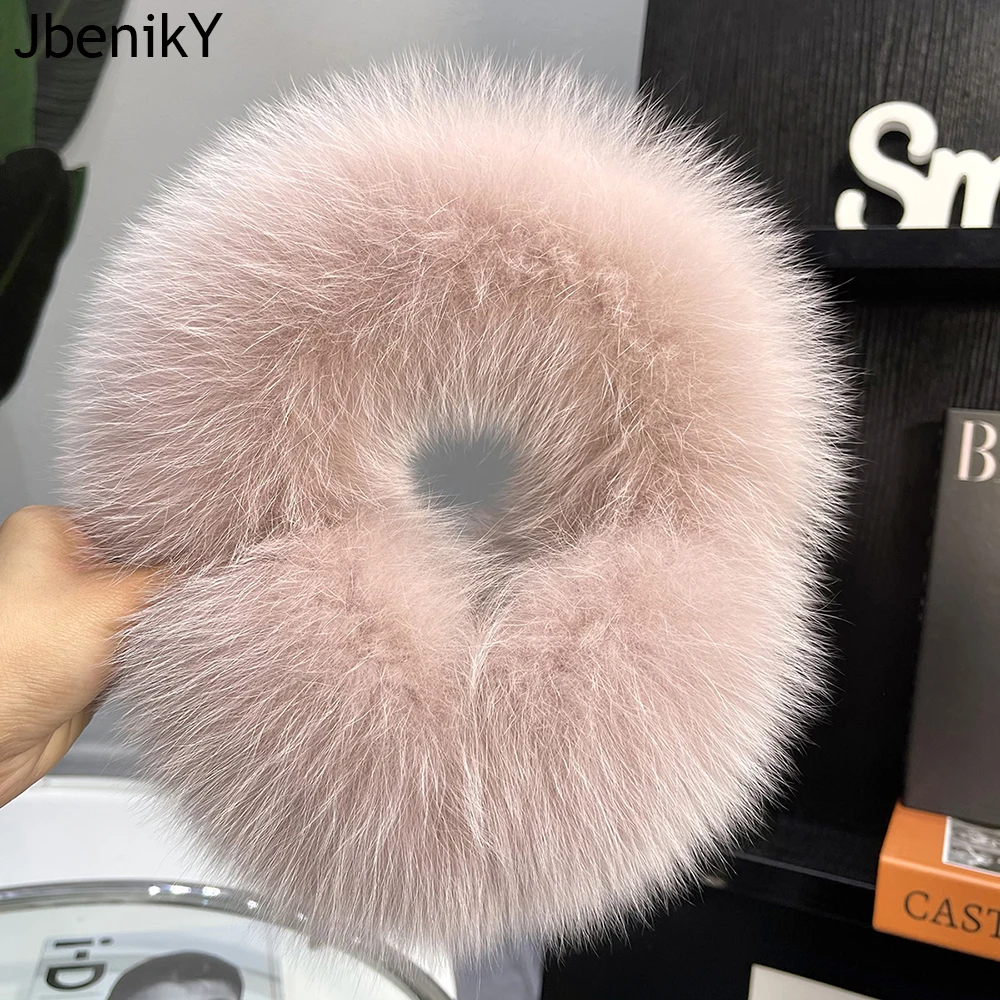 

New Arrival Women Plush Genuine Fox Fur Earmuff Winter Lady Big Pompoms Fox Fur Fluffy Earmuffs Warm 100% Real Fox Fur Ear Cover