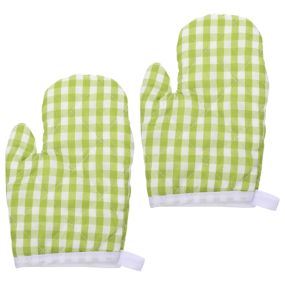 

2 Pcs Oven Mitts Kitchen Mittens Thickened Heat Resistant Bbq Gloves Hot Cooking Heavy Baking Bakery