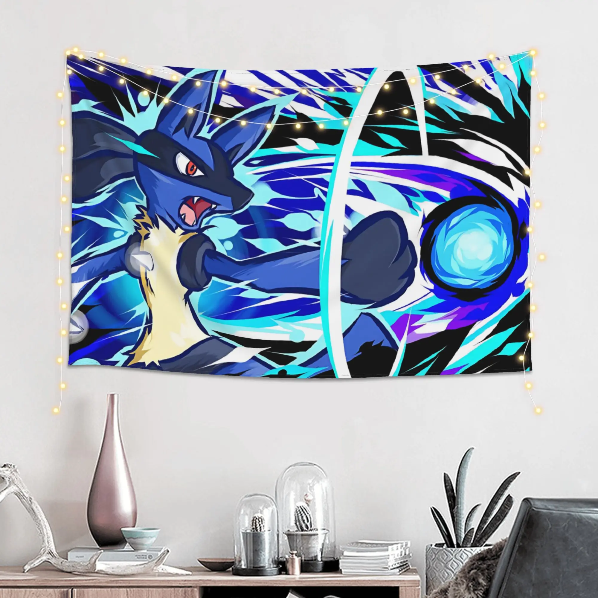 Cutecore Anime Pokemon Theme Tapestry Bedroom Decoration  Wall Hanging Blanket Tapestry Cool Stuff For Room