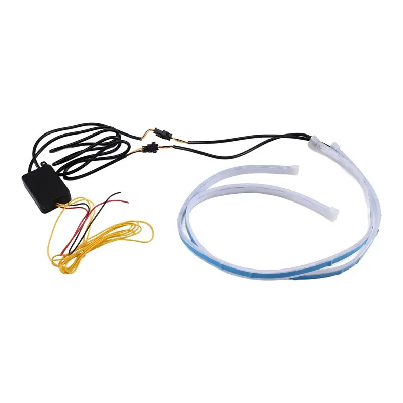 Stable-RGB APP Control 60CM LED DRL Daytime Running Strip Light 2PCS Turn Signal Brake Side Car Headlight Parts