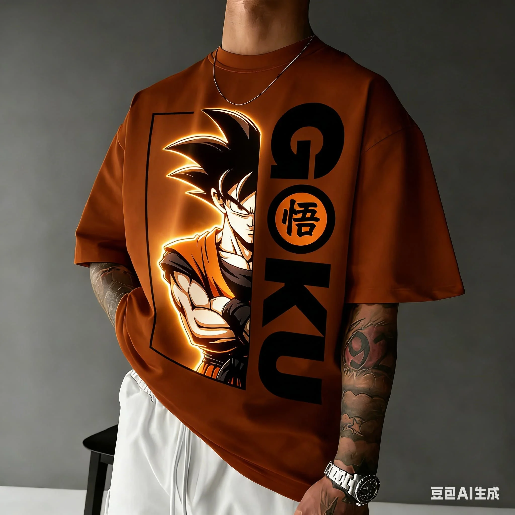 2026 New Dragon Ball 40th Anniversary Son Goku Printed Short Sleeve T-shirt Men's and Women's T-shirt Men's Tops Sports T-shirt
