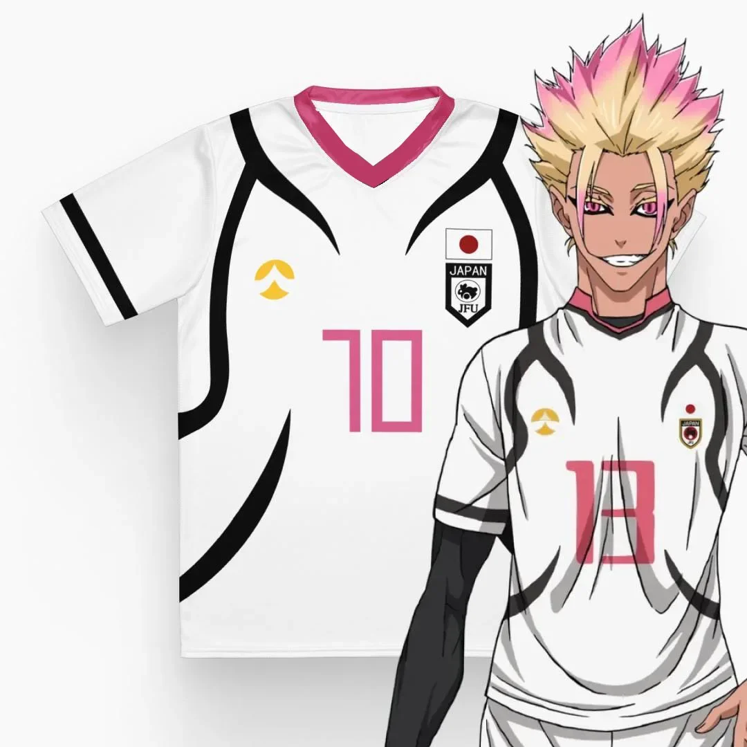 

Japanese Anime Blue Lock Male and Female Football T-shirts Ryusei Shidou & Itoshi Sae Role-playing T-shirts
