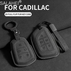 Leather Car Key Case Shell Fob For Cadillac ATS-L XTS XT4 XT5 XT6 CTS CT4 CT5 CT6 ATS 28T SRX Escalade Keychain Auto Accessories