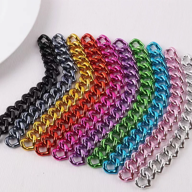 19*21mm Acrylic Electroplating Love Shape Twisted Assembled Parts Beads For Women Frosted Necklace Jewelry Accessorie Finding