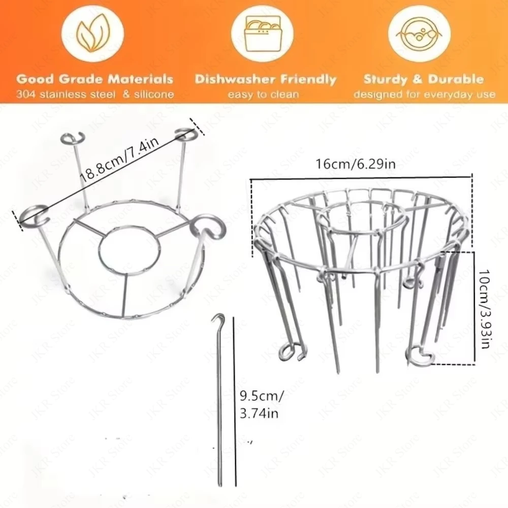Stainless Steel Hanging Skewer Rack Vertical BBQ Grill Stand Round Barbecue Holder for Air Fryer Meat Vegetable Cooking view 6