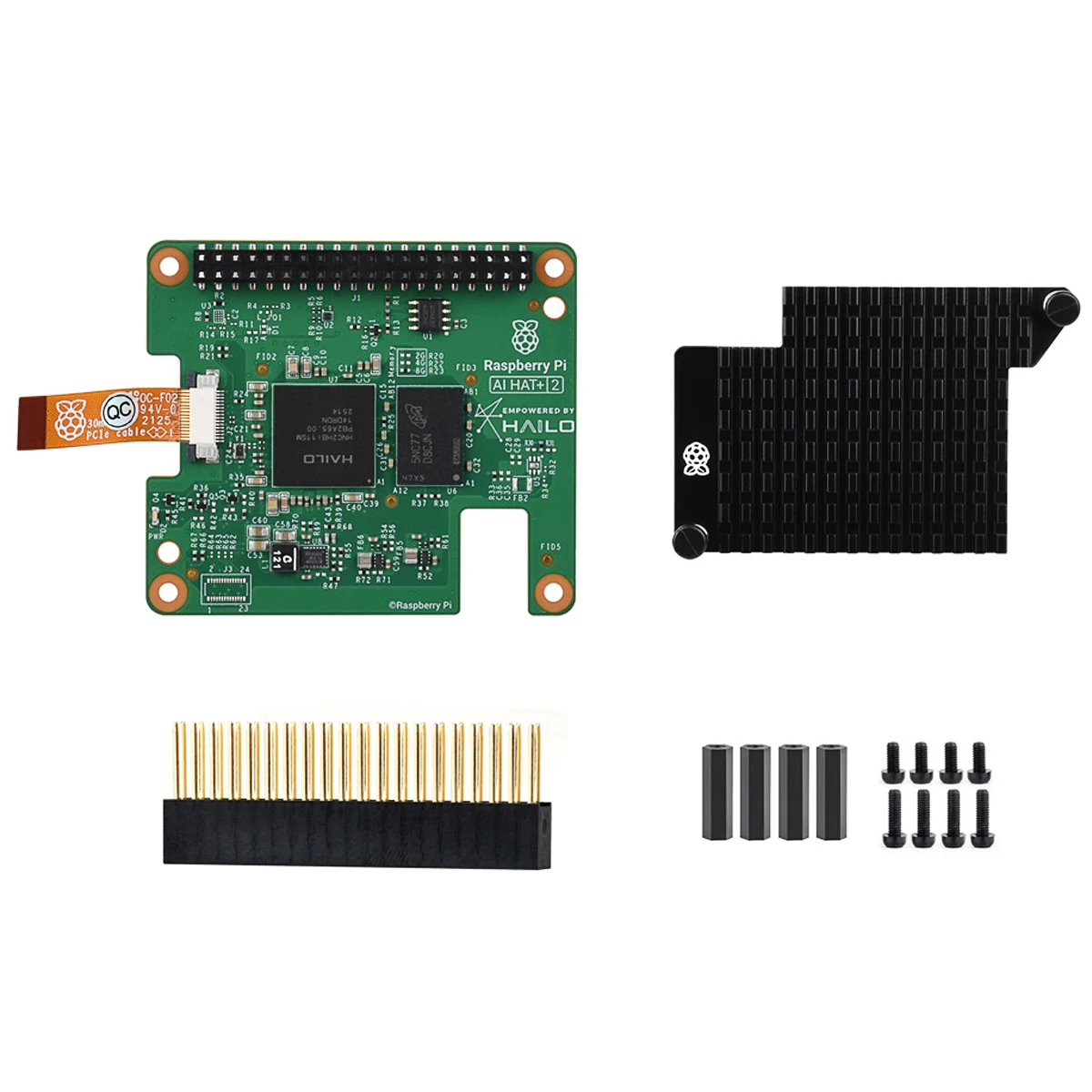 Raspberry Pi AI HAT+ 2 High Performance Hailo-10H AI Accelerator 40 TOPS 8GB Onboard RAM With Heatsink for Raspberry Pi 5