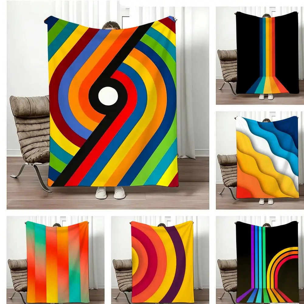 Pastel Color Fantasy Graphic Throw Lightweight  Flannel Blanket Soft Skin-friendly for Summer Cooling