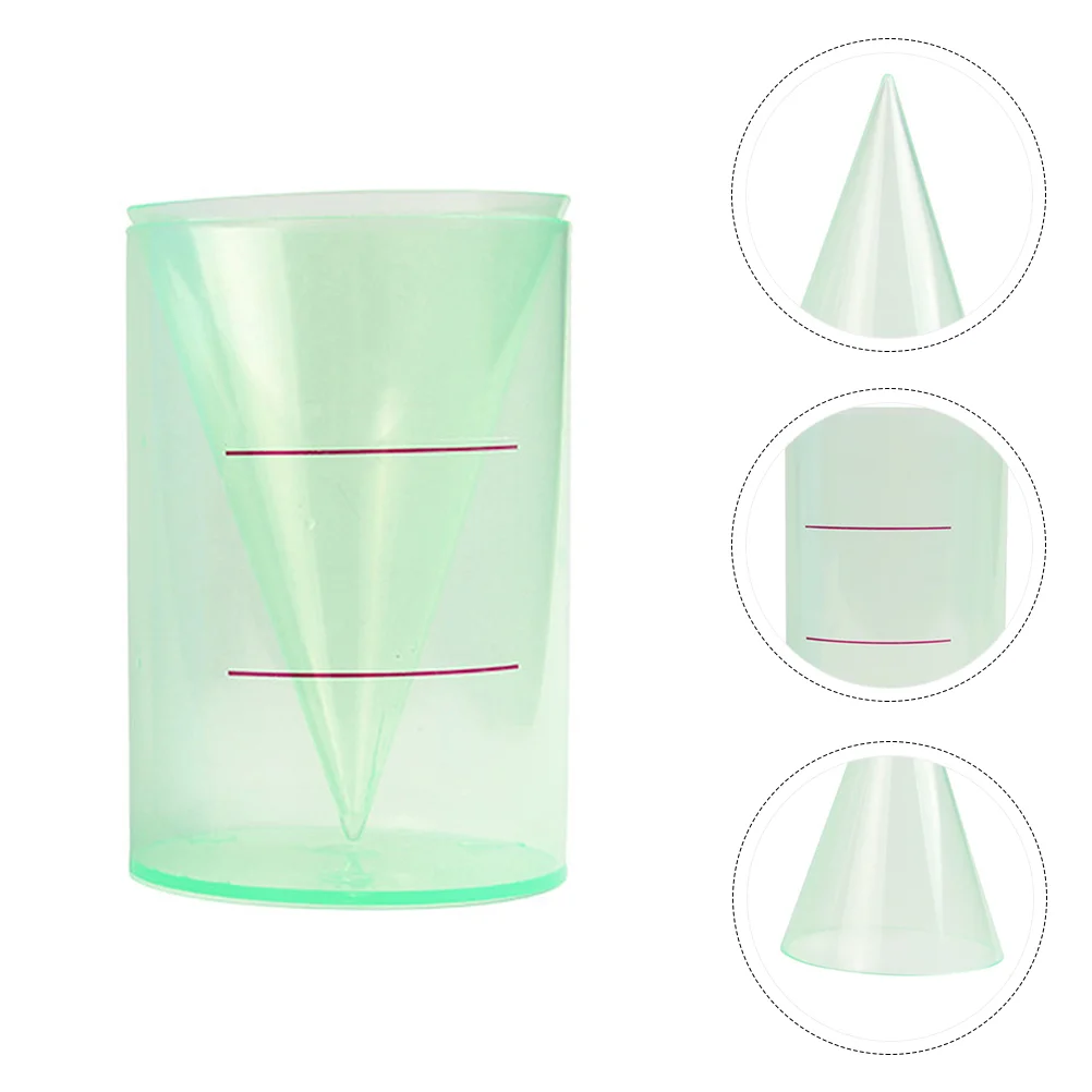 2 Pcs Cylinderconefor Teaching Geometric Model Math Equipment Container Plastic Mathematical Demonstrator Child Transparent