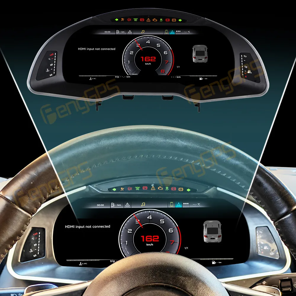 

LCD Digital Cluster For Audi R8 2007-2015 LCD Instrument Panel Speedometer Odometer Dashboard Display