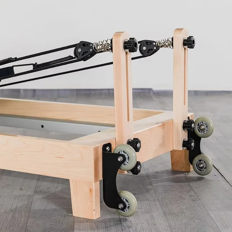 Top-rated Adjustable Classic Elegance Maple Wood Foldable Pilates Reformer for Boutique Studio